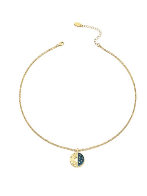 ACCA Brass Enamel Star Vintage Necklace 0