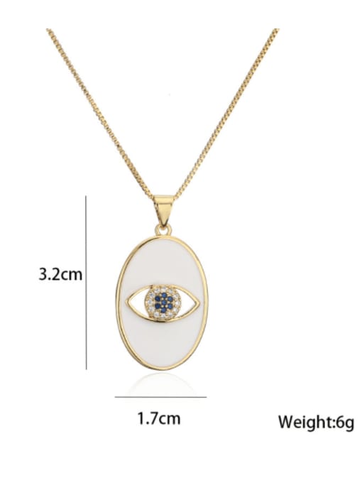 AOG Brass Rhinestone Enamel Evil Eye Trend Heart Pendant Necklace 1