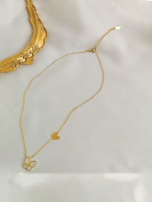 14K  gold Brass Shell Geometric Dainty Trend Korean Fashion Necklace