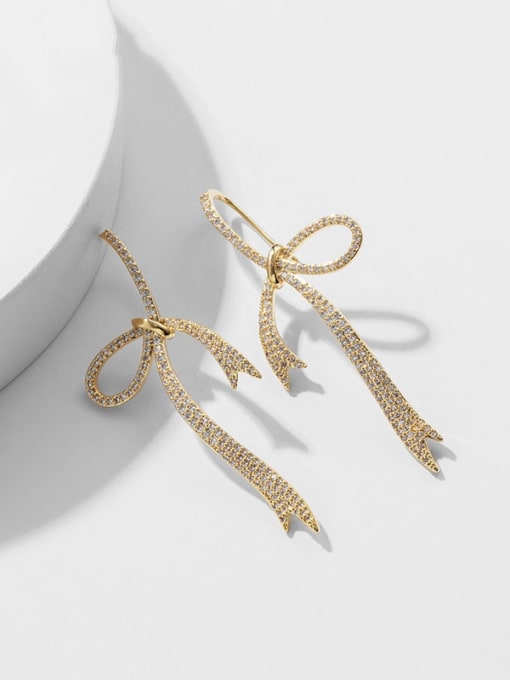 Golden earpin Brass Cubic Zirconia Butterfly Luxury Huggie Earring