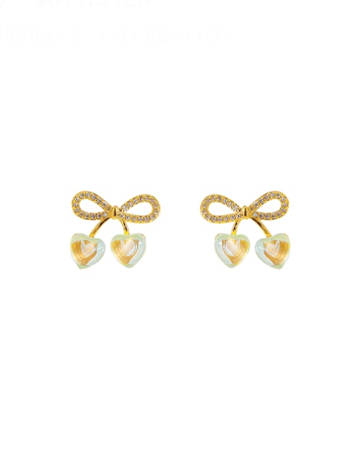 14K gold Brass Resin Bowknot Minimalist Clip Earring