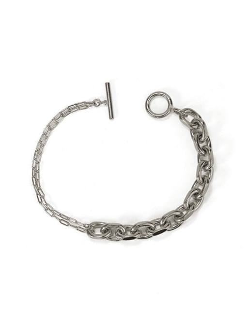 platinum Brass Hollow Geometric Vintage Link Bracelet