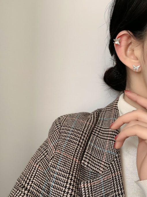 HYACINTH Copper Cubic Zirconia Bowknot Dainty Stud Trend Korean Fashion Earring 1