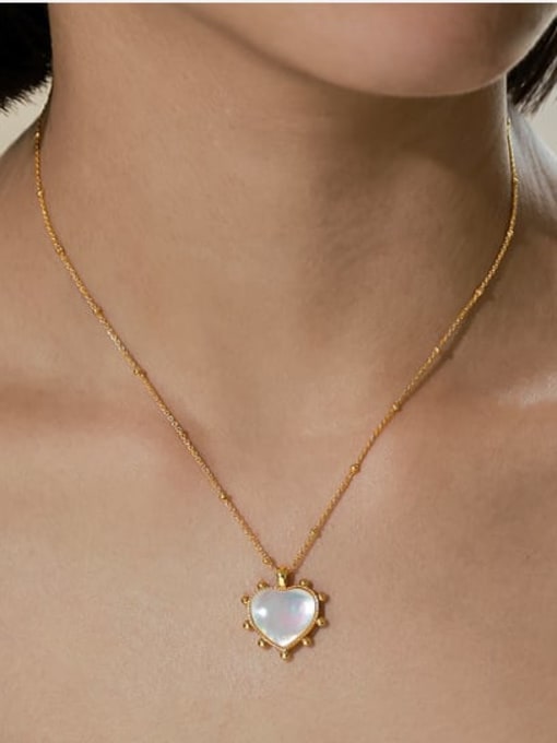 ACCA Titanium Steel Shell Heart Minimalist Necklace 1