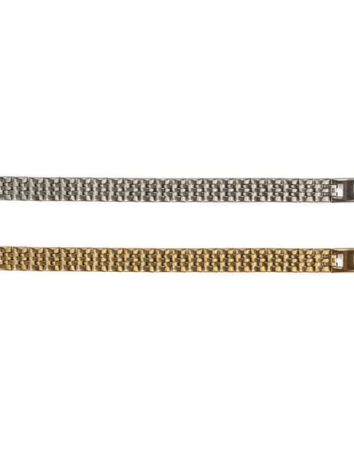 ACCA Titanium Steel Geometric Vintage Link Bracelet 3