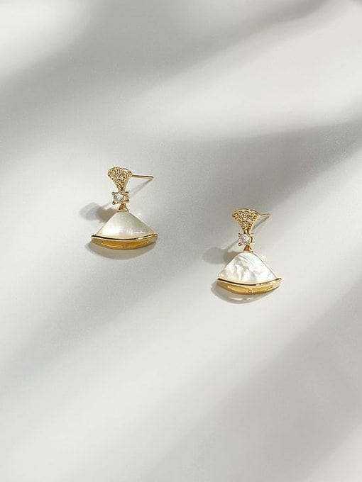 HYACINTH Copper Shell Geometric Minimalist Drop Trend Korean Fashion Earring 2