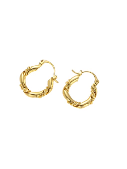 Five Color Brass Geometric Minimalist Huggie Earring 2