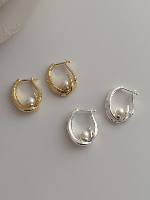 ZRUI Brass Geometric Minimalist Drop Earring 2