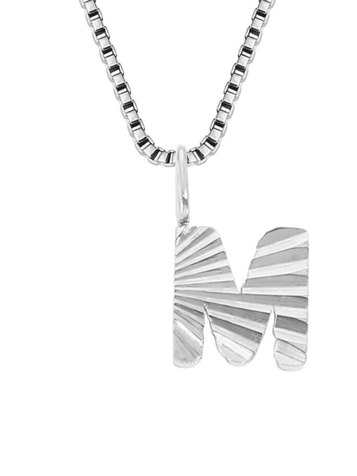M stainless steel color Stainless steel Letter Minimalist Necklace