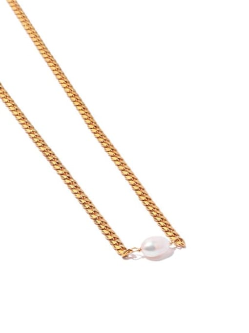 Pearl Pendant Necklace (Brass Necklace) Brass Geometric Hip Hop Necklace