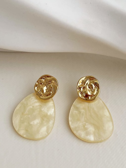 Off white water drop earrings Zinc Alloy Acrylic Water Drop Minimalist Earring