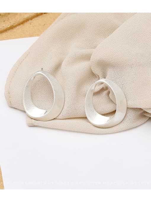 HYACINTH Copper Hollow Oval Minimalist Stud Trend Korean Fashion Earring 2
