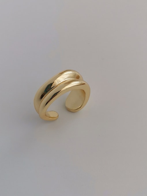 HYACINTH Copper Geometric Minimalist Blank Fashion Ring 1