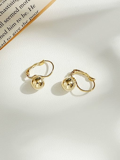 14K  gold Copper Ball Minimalist Huggie Trend Korean Fashion Earring