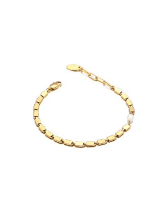 ACCA Brass Imitation Pearl Wheatear Minimalist Bracelet 2