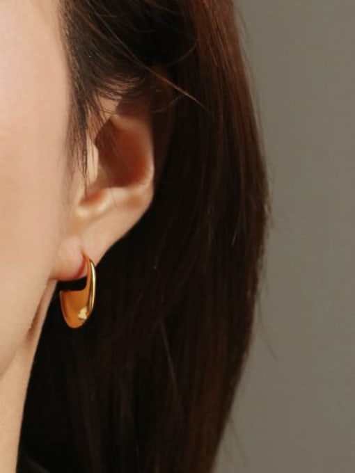 ACCA Brass Geometric Minimalist Hook Earring single 1