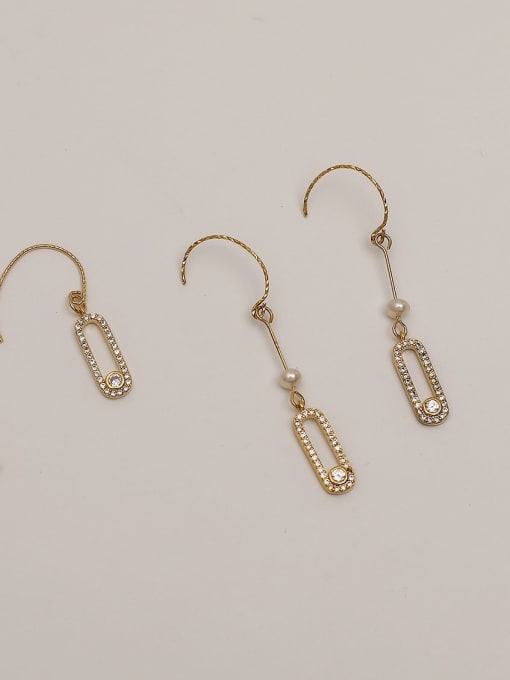 HYACINTH Brass Cubic Zirconia Geometric Ethnic Hook Trend Korean Fashion Earring 1