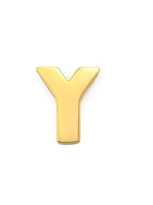 Y Ony One Titanium smooth Letter Minimalist Stud Earring(single only one )