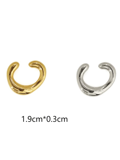 TINGS Brass Smooth Geometric Minimalist Clip Earring(Single) 3