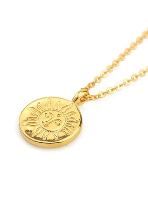 ACCA Brass Coin Minimalist  Retro sun coin medal pendant Necklace 2