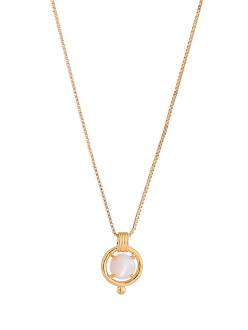 Pendant necklace Brass Imitation Pearl Heart Vintage Necklace
