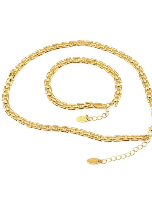 ACCA Brass Irregular Vintage Link Necklace 1