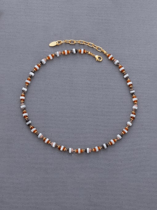 necklace Brass Natural Stone Irregular Hip Hop Beaded Necklace