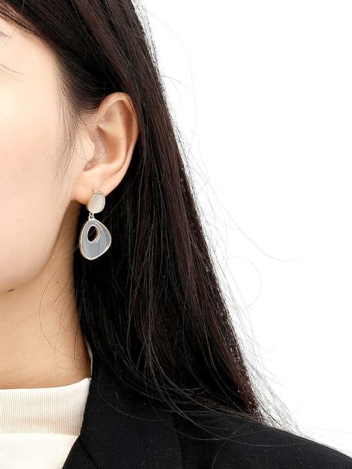 HYACINTH Copper Enamel Geometric Ethnic Drop Trend Korean Fashion Earring 1