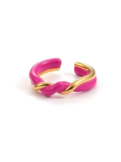 Winding ring (US. 7 ring, no adjustable) Brass Enamel Geometric Minimalist Band Ring