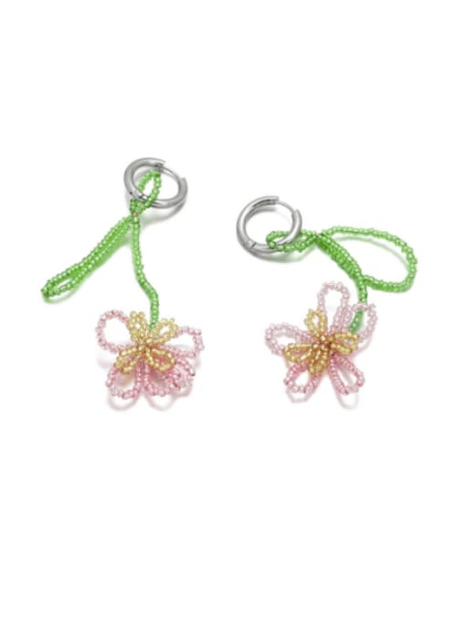 Flower earrings Titanium Steel MGB beads Flower Bohemia Drop Earring
