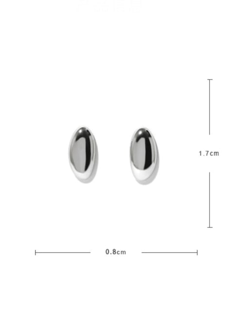 ACCA Brass Smooth Oval Minimalist Stud Earring 3