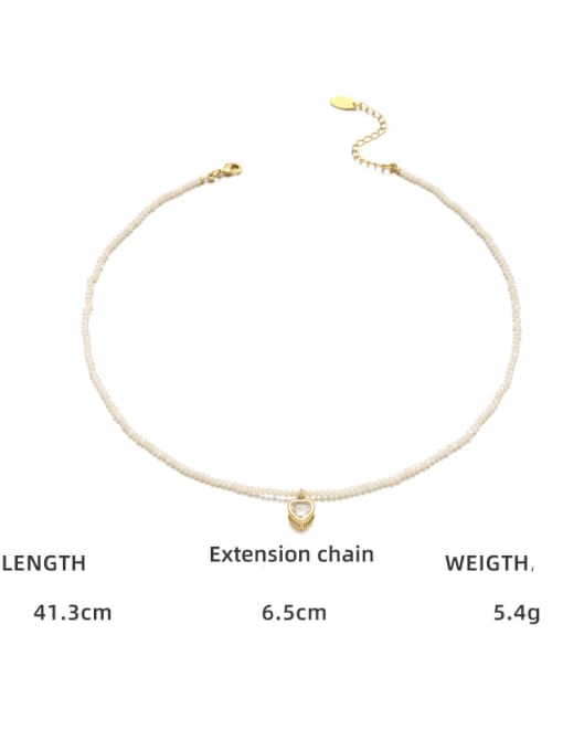 golden Brass MGB beads Heart Minimalist Necklace