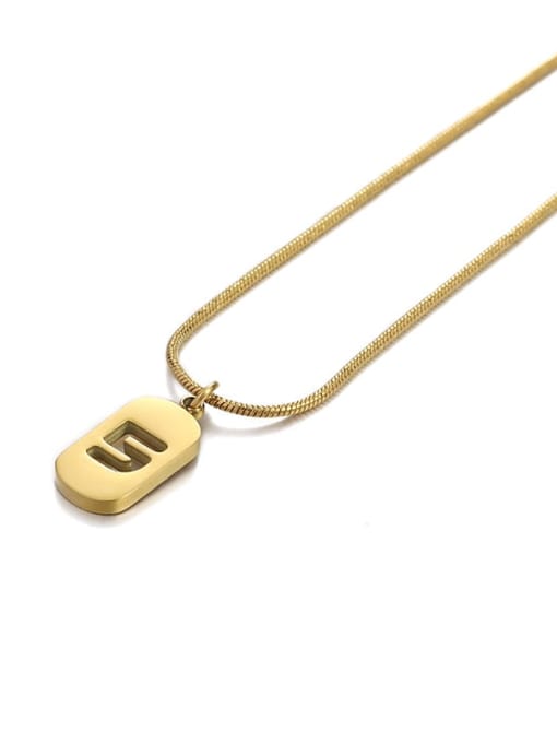 Number 5 Titanium Steel Number Minimalist Pendant Necklace