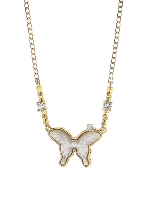 ACCA Brass Shell Butterfly Minimalist Necklace 3