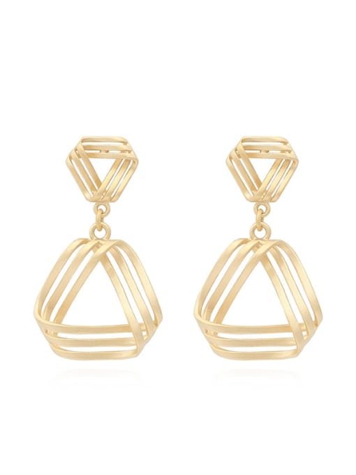 HYACINTH Copper Hollow Triangle Minimalist Drop Trend Korean Fashion Earring 0