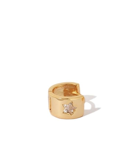Gold (single) Brass Cubic Zirconia Star Minimalist Single Earring