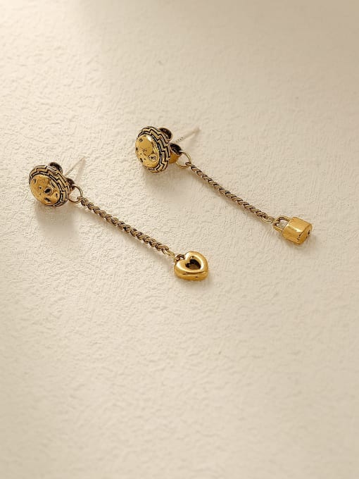 HYACINTH Brass Tassel Vintage Drop Trend Korean Fashion Earring 0