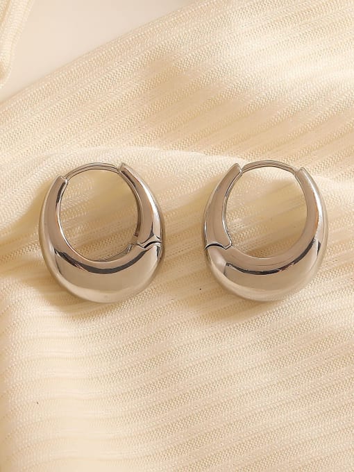 HYACINTH Brass Geometric Minimalist Huggie Earring 2