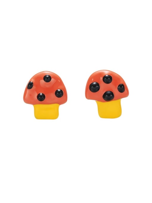 Mushroom Alloy Enamel Icon Mushroom Cute Stud Earring