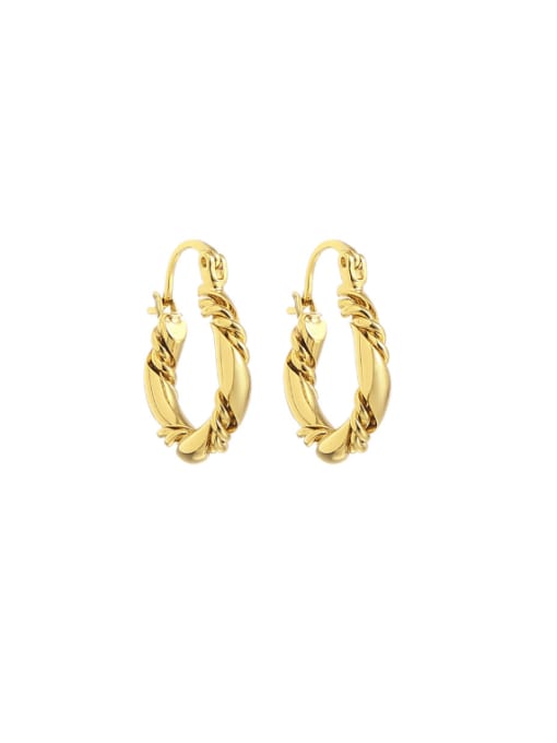 Five Color Brass Geometric Minimalist Huggie Earring 0