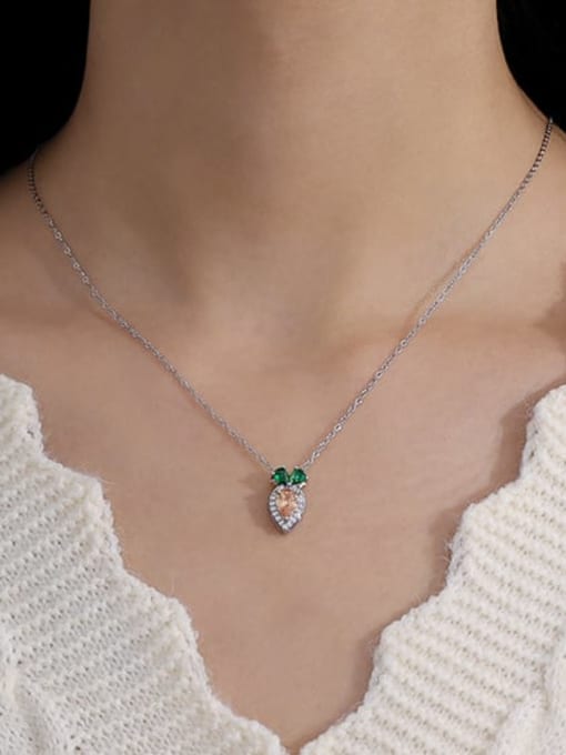 Five Color Brass Cubic Zirconia Heart Minimalist Necklace 1