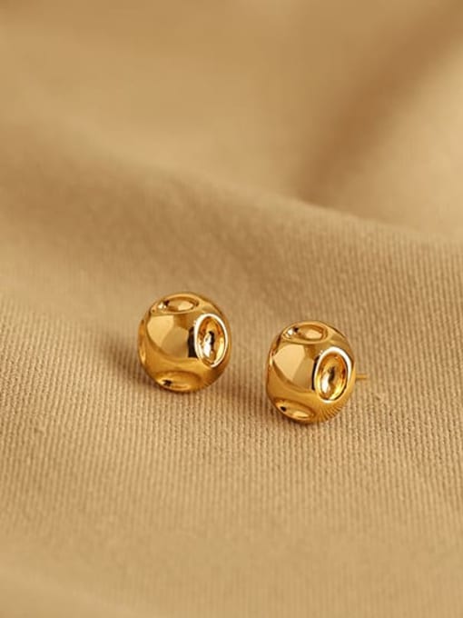 ACCA Brass  Round  Ball Vintage Stud Earring 0