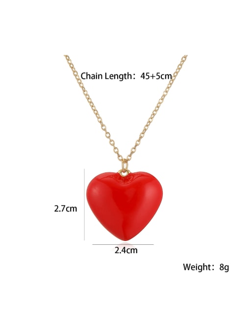 AOG Brass Enamel Heart Minimalist Necklace 2