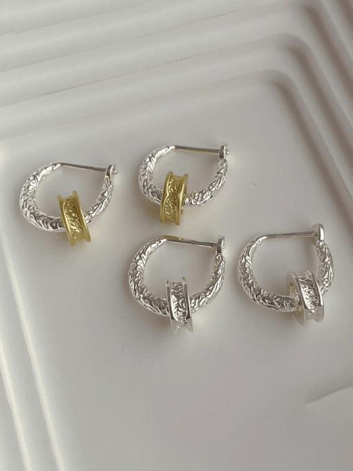 ZRUI Brass Geometric Minimalist Huggie Earring
