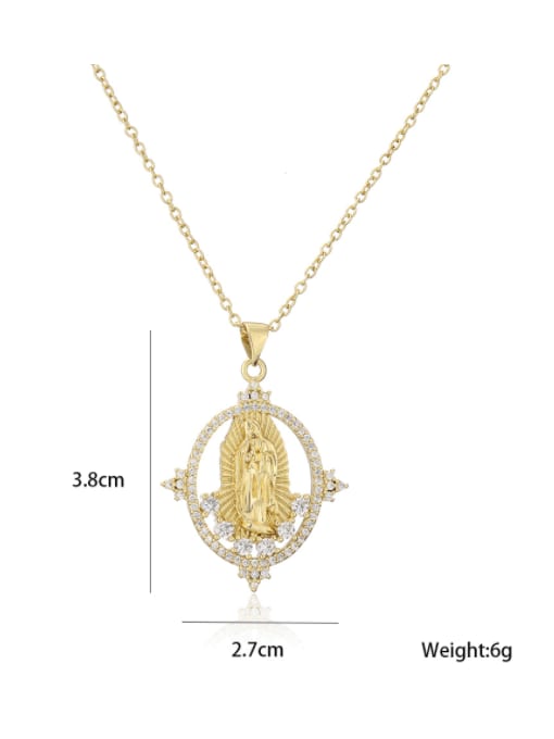 AOG Brass Cubic Zirconia Religious Vintage Regligious Necklace 3