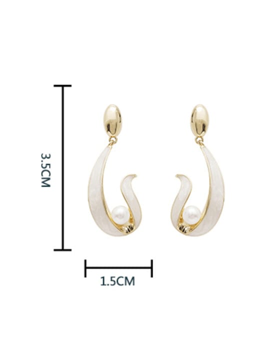 HYACINTH Brass Enamel Irregular Minimalist Drop Earring 2
