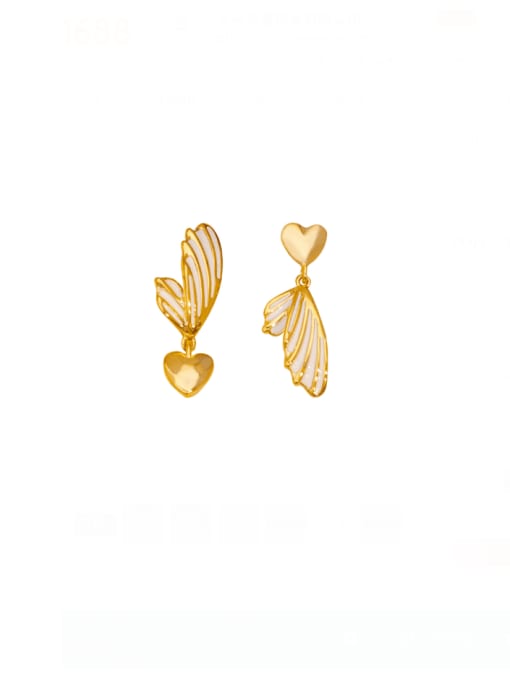 HYACINTH Brass Enamel Heart Minimalist Clip Earring 0