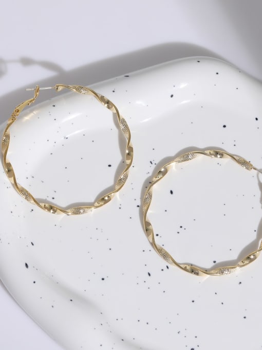 14k gold Brass Geometric Minimalist Hoop Earring