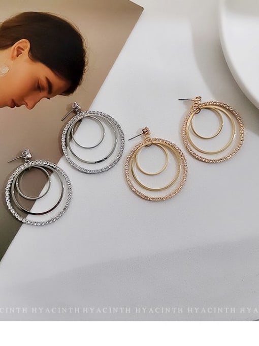 HYACINTH Copper Cubic Zirconia Geometric Luxury Drop Trend Korean Fashion Earring 1