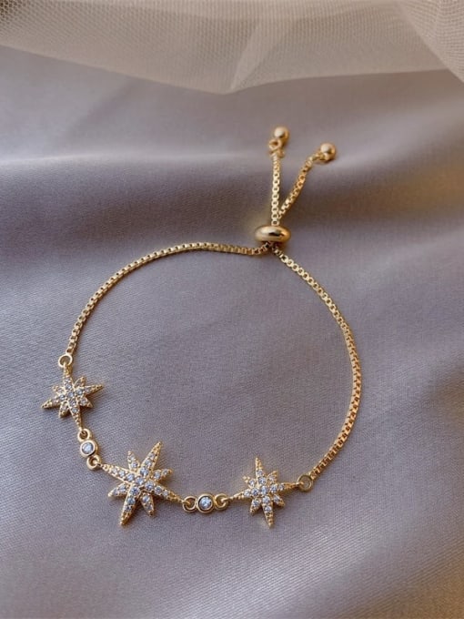 free size Alloy Cubic Zirconia Star Cute Adjustable Bracelet